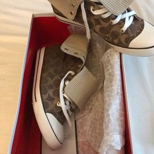 Coach high top tennis sneakers